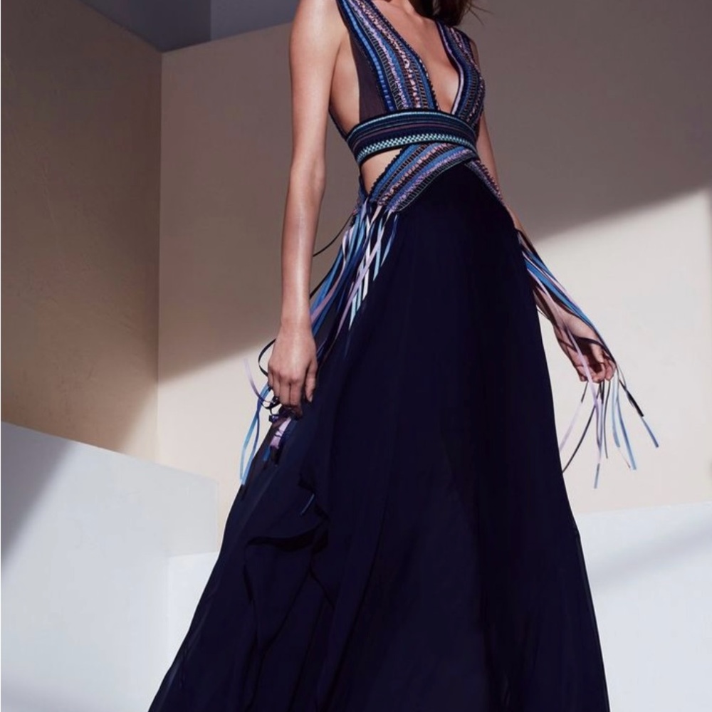 Elegant Navy Blue Evening Dress